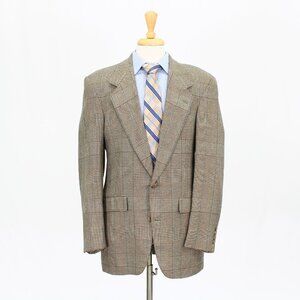 Southwick 41L Brown Check 2-Button Sport Coat Blazer Jacket O631